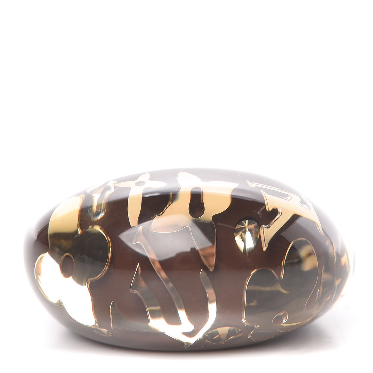 Resin Swarovski Crystal Inclusion Ring 7 Marron