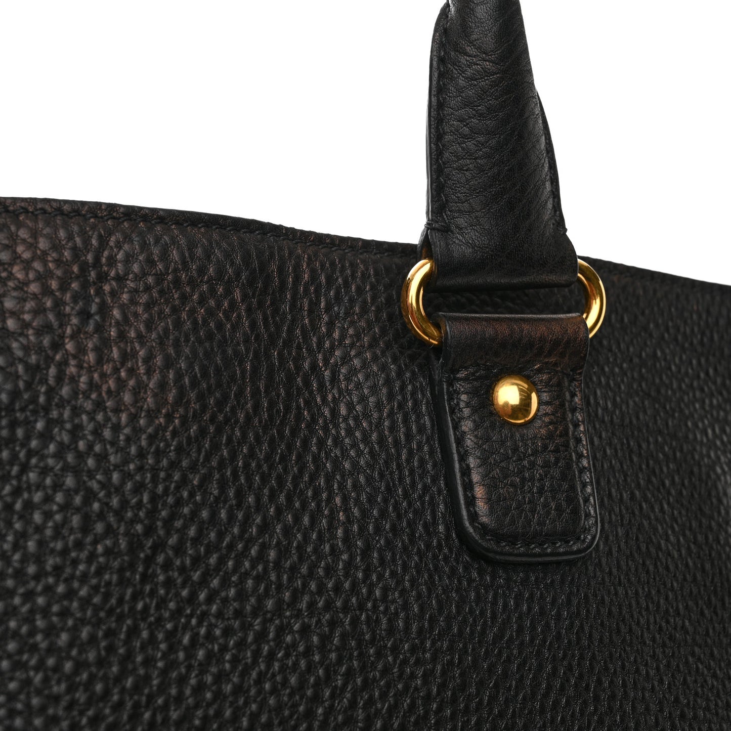 Vitello Daino Shopping Tote Black