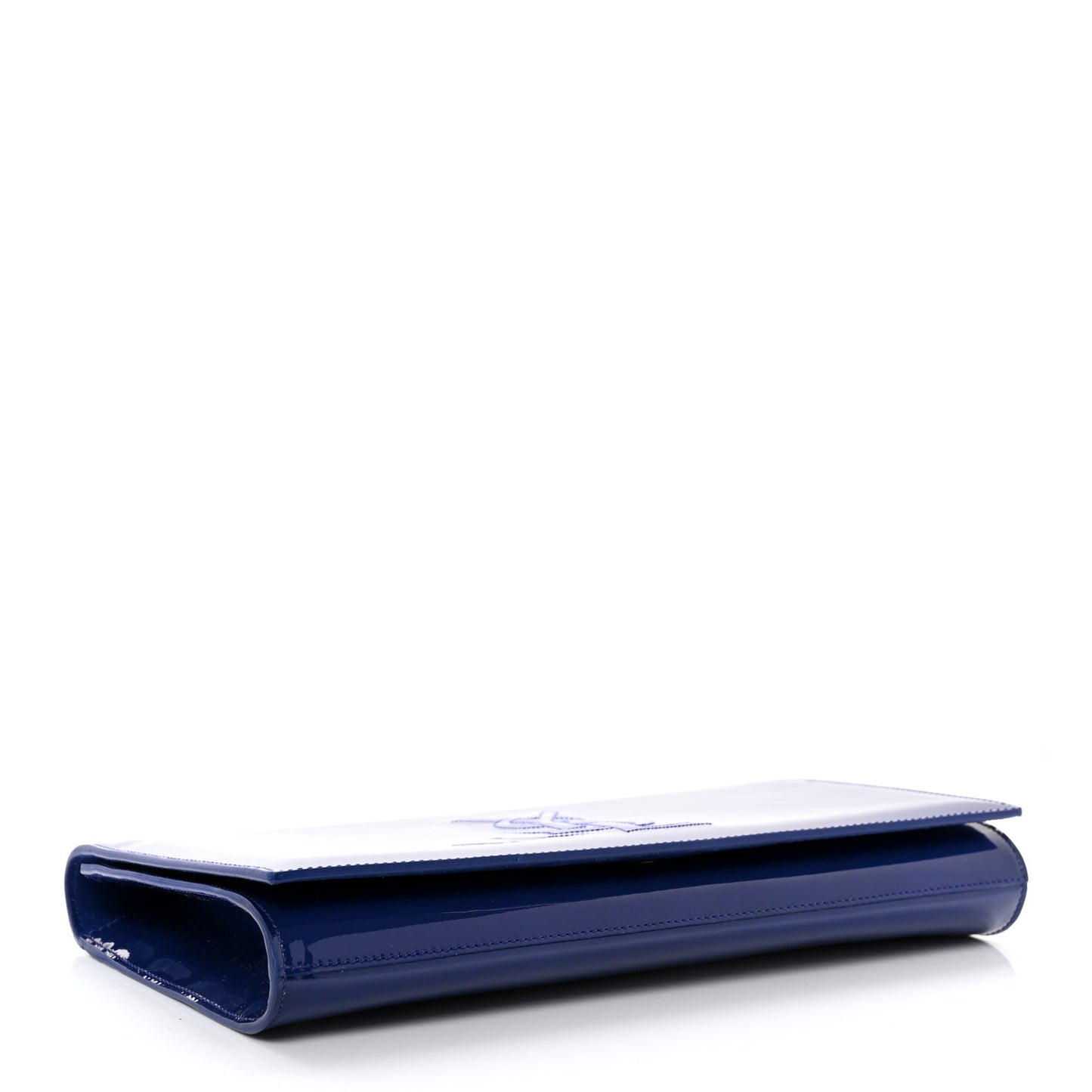 Patent Calfskin Monogram Large Belle De Jour Clutch Royal Blue