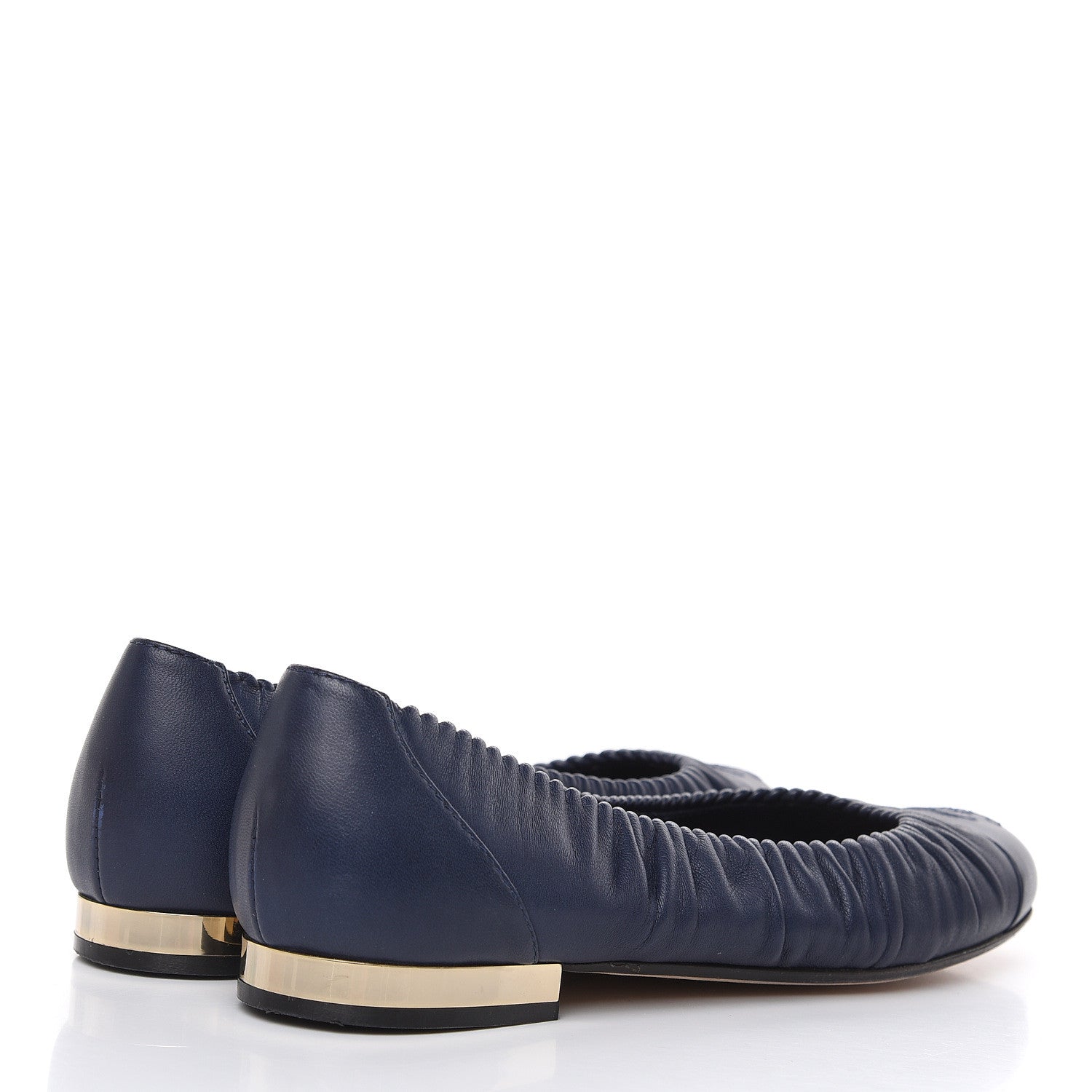 Chanel Lambskin CC Cap Toe Ballerina Flats 36 Navy Blue 4 of 11