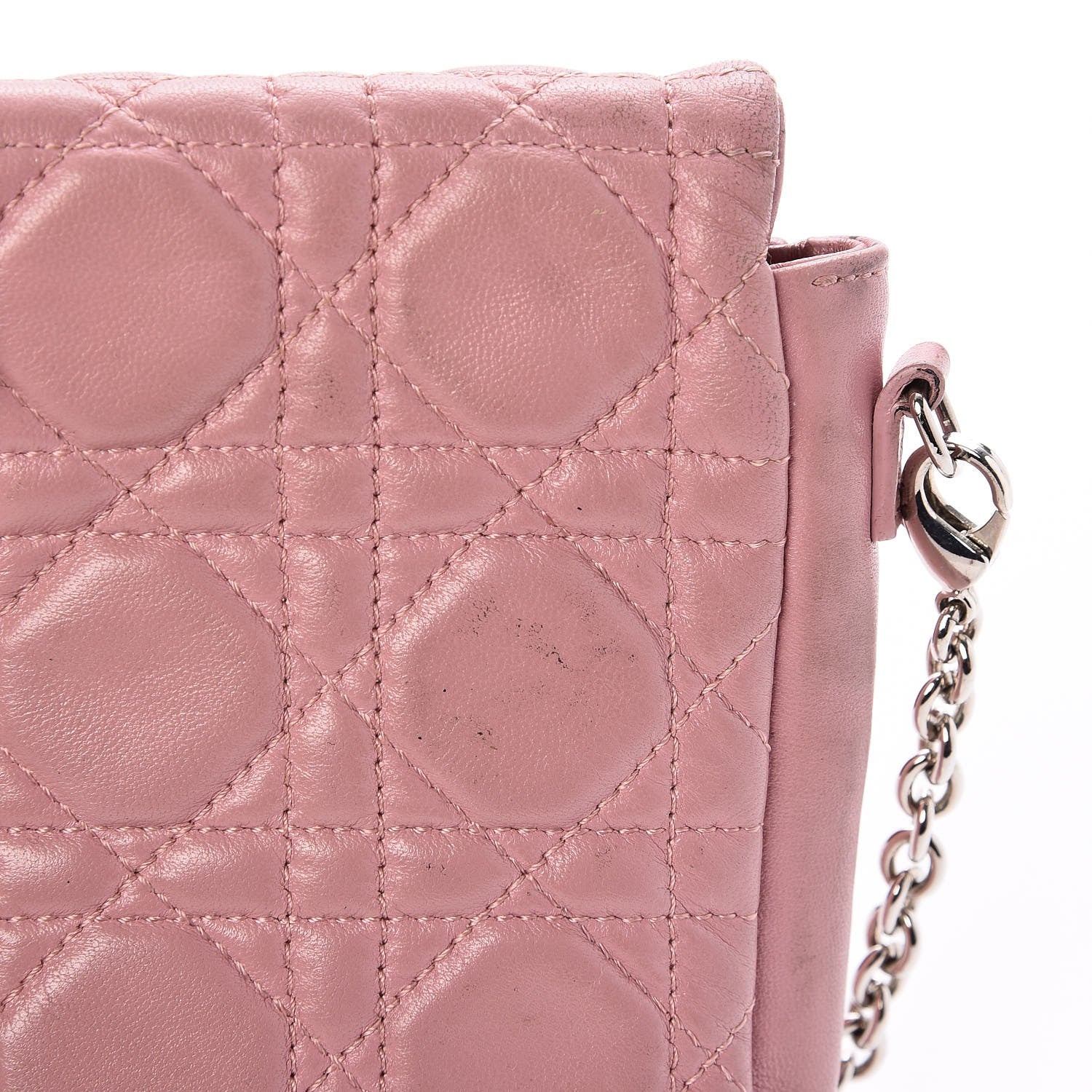 Christian Dior Lambskin Cannage New Lock Pouch Magnolia 9 of 13