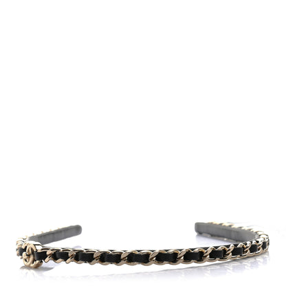 Chanel Metal Lambskin CC Turnlock Chain Headband Gold Black 3 of 4