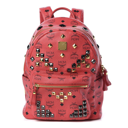 MCM Visetos Studded Small Stark Backpack Corail 1 of 8