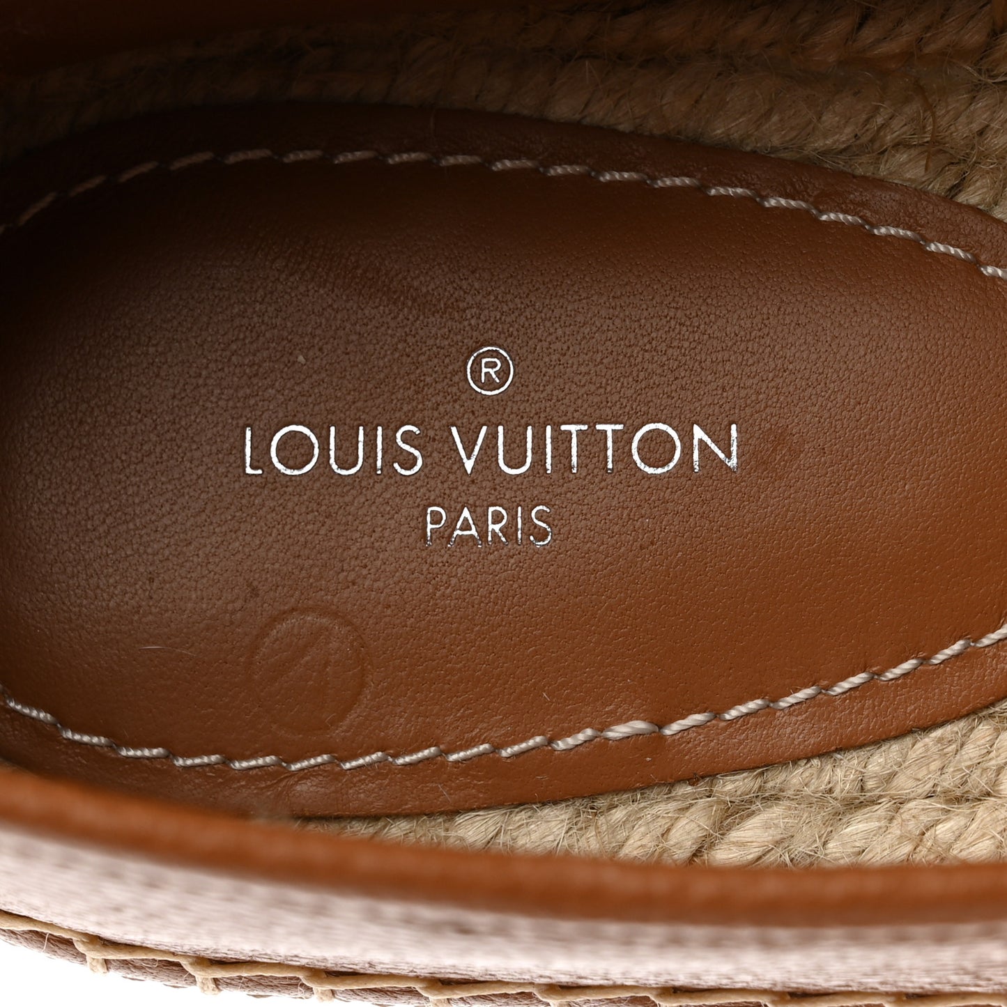 Monogram Leather Starboard Espadrille Flats 39 Brown