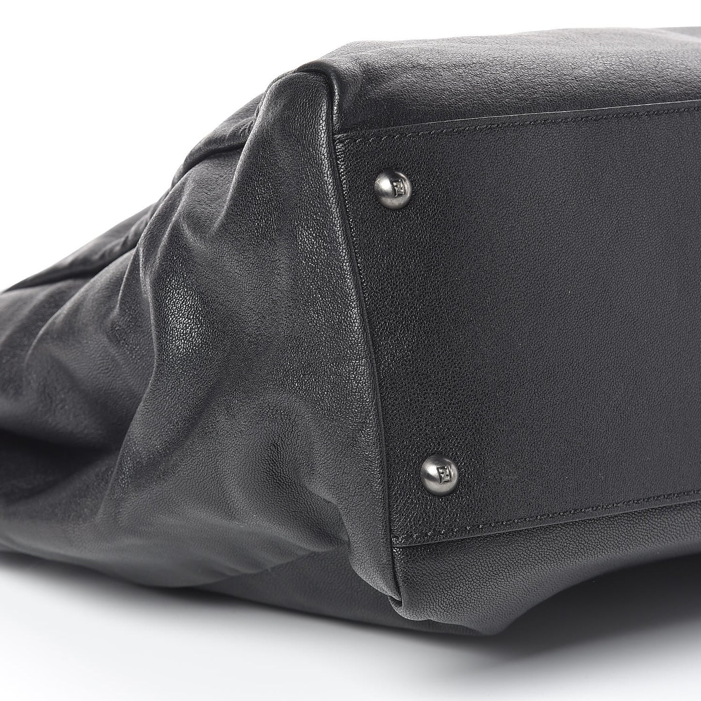 Goatskin Large Peekaboo Iconic Satchel Black