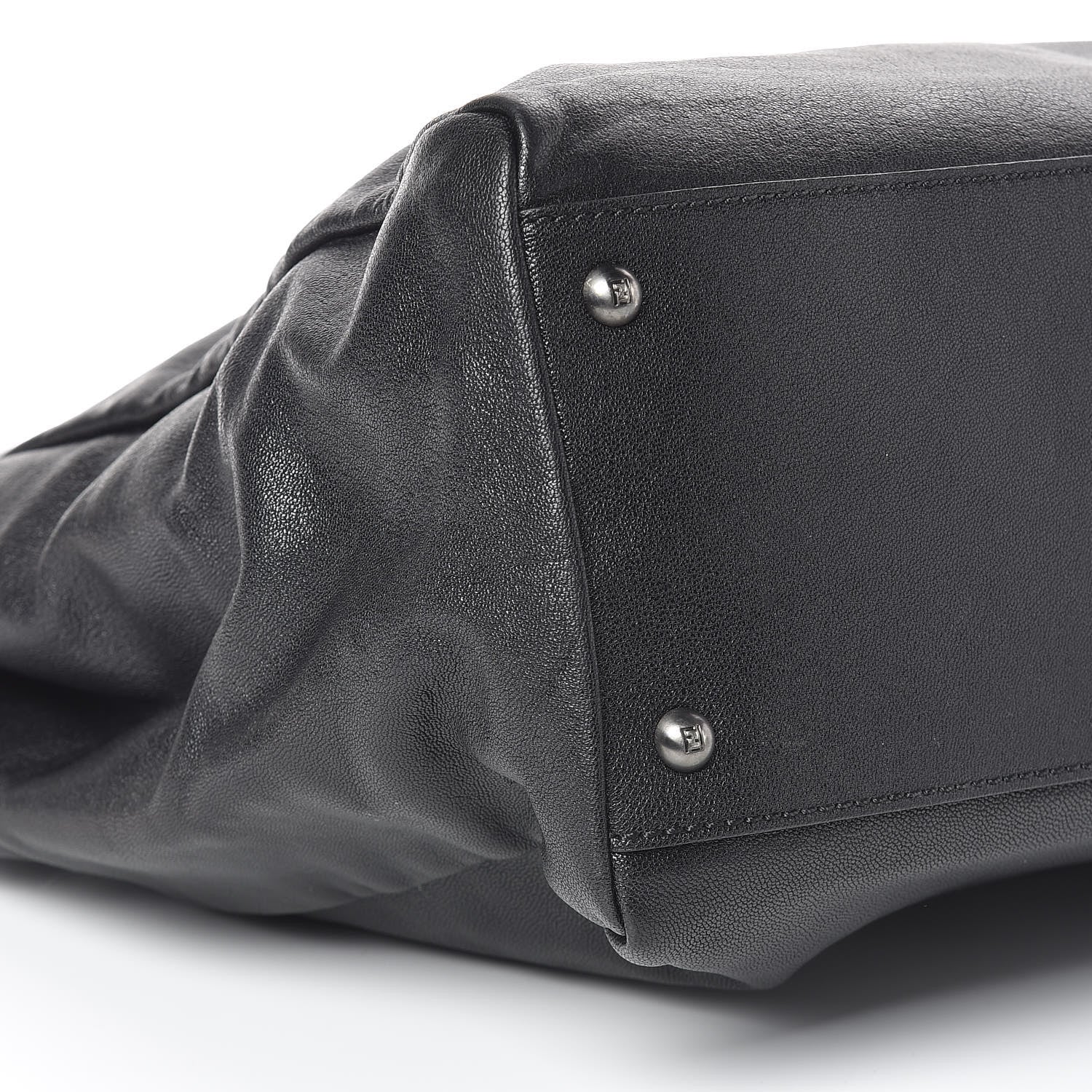 Fendi Goatskin Large Peekaboo Iconic Satchel Black 8 of 9