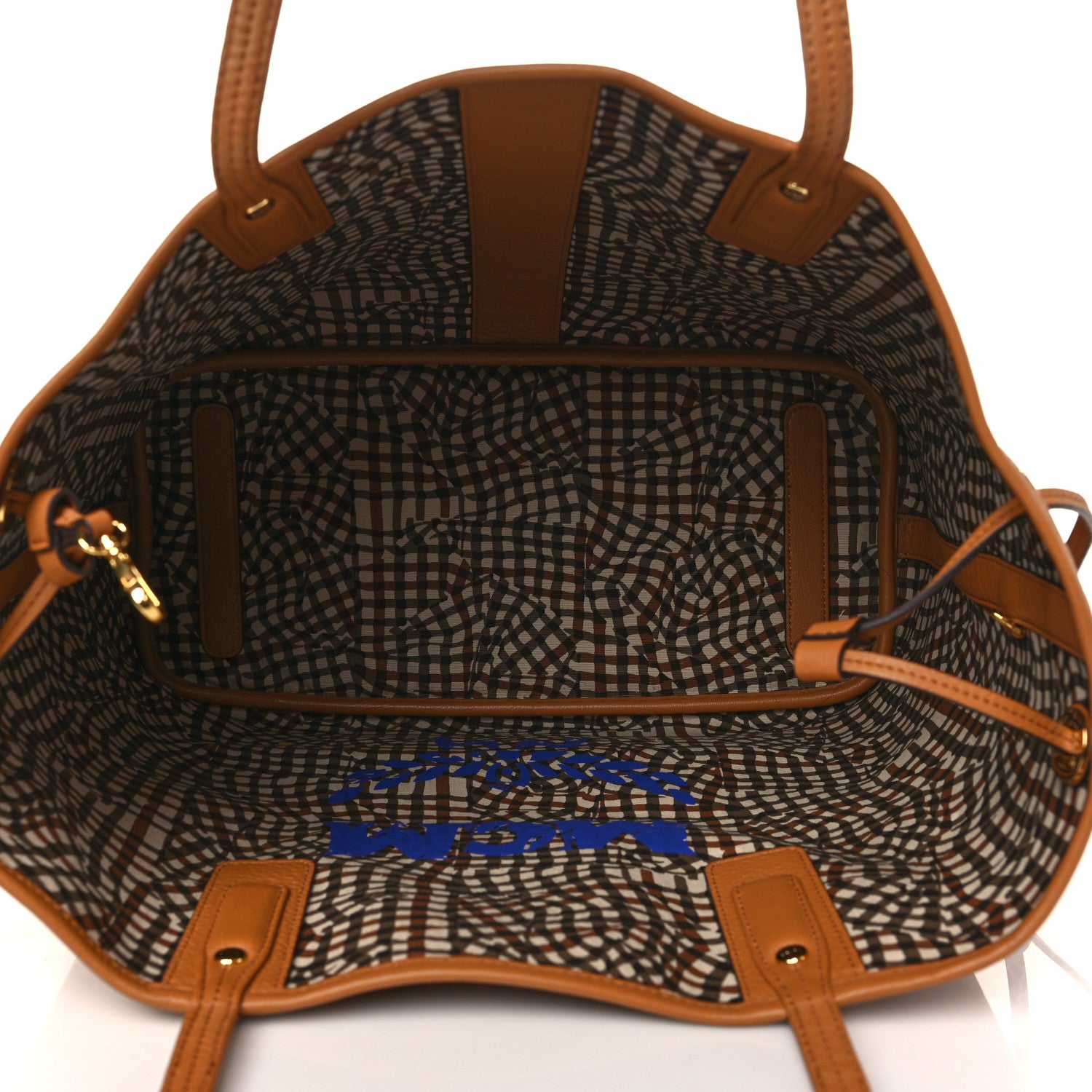 MCM Visetos Medium Liz Reversible Shopper Tote Cognac 9 of 9