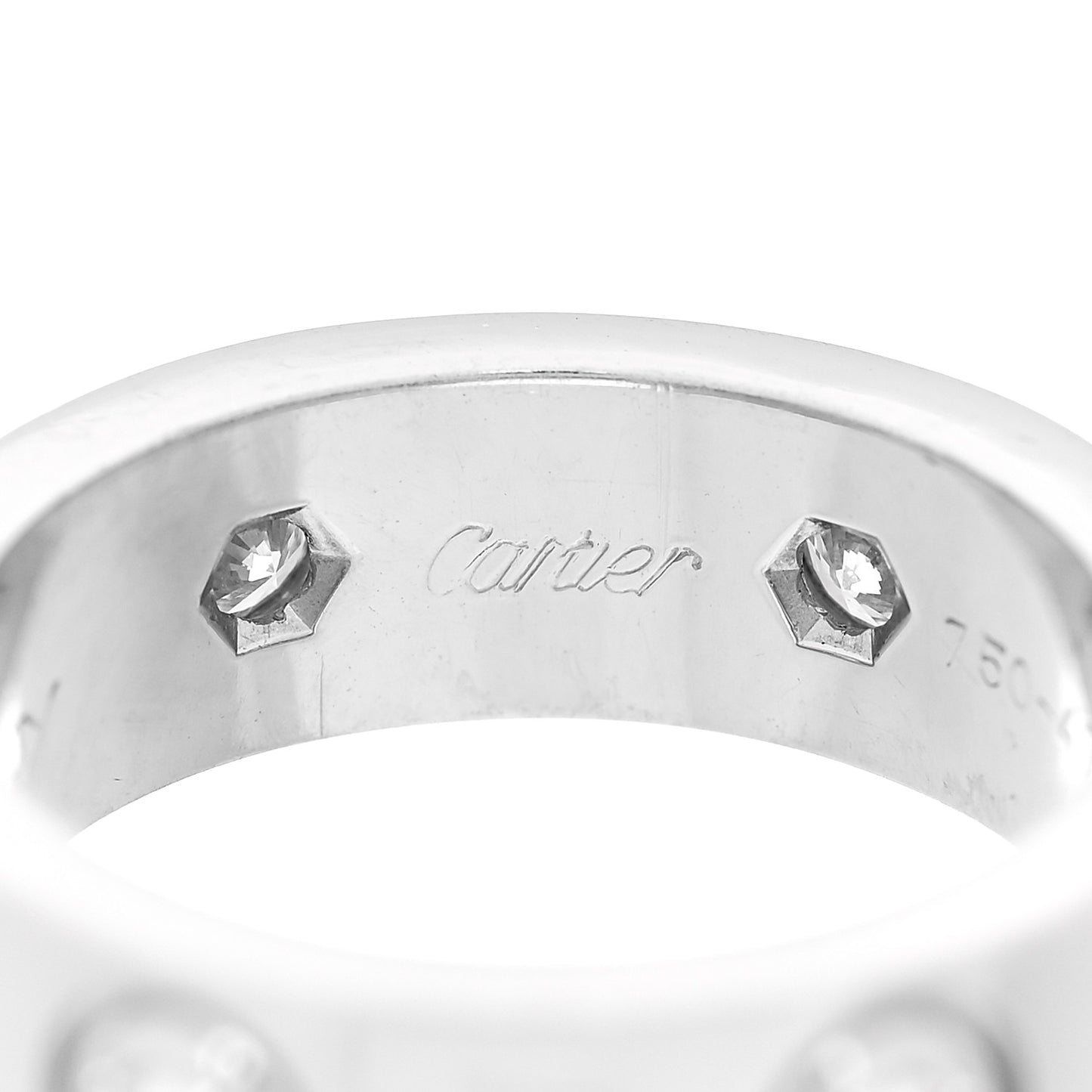 18K White Gold 6 Diamond 5.5mm LOVE Ring 47 4