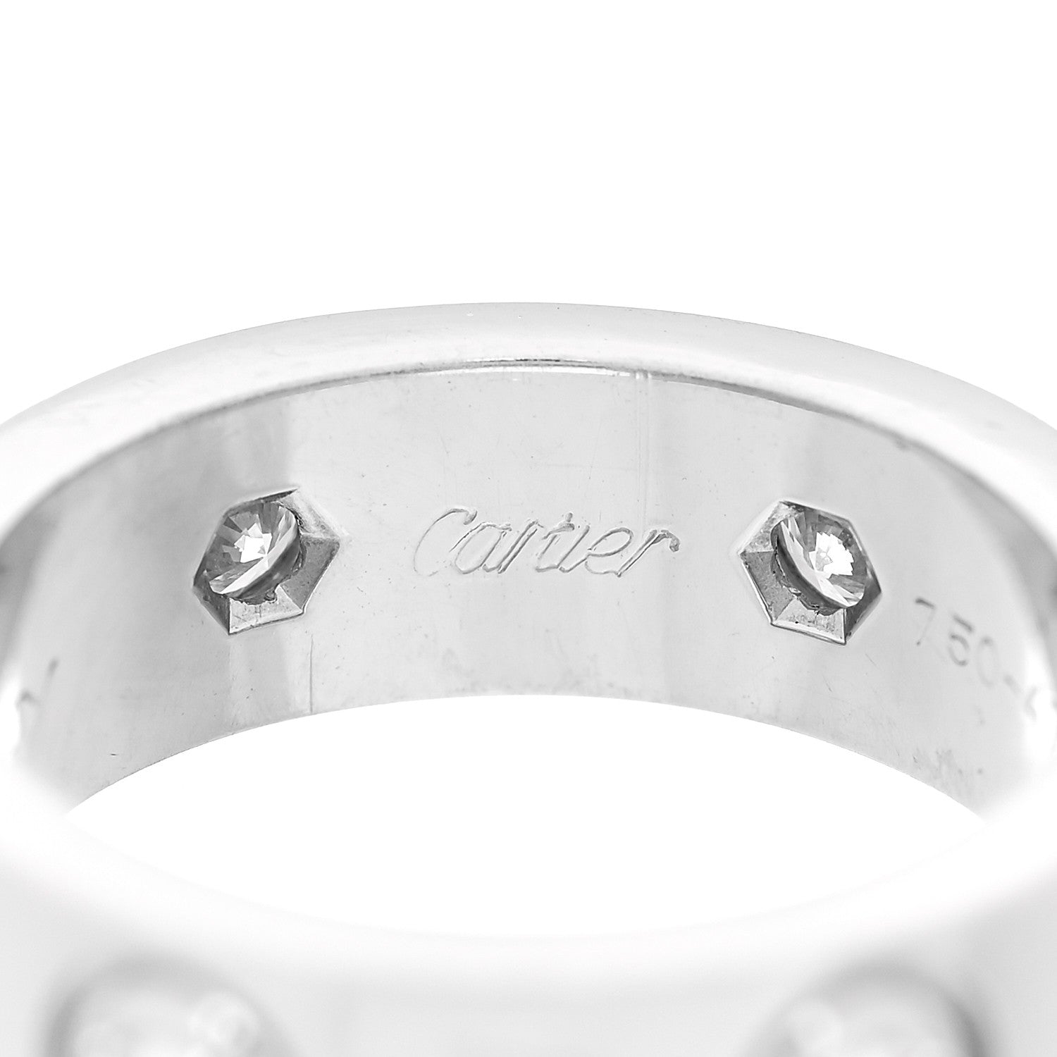 Cartier 18K White Gold 6 Diamond 5.5mm LOVE Ring 47 4 7 of 8