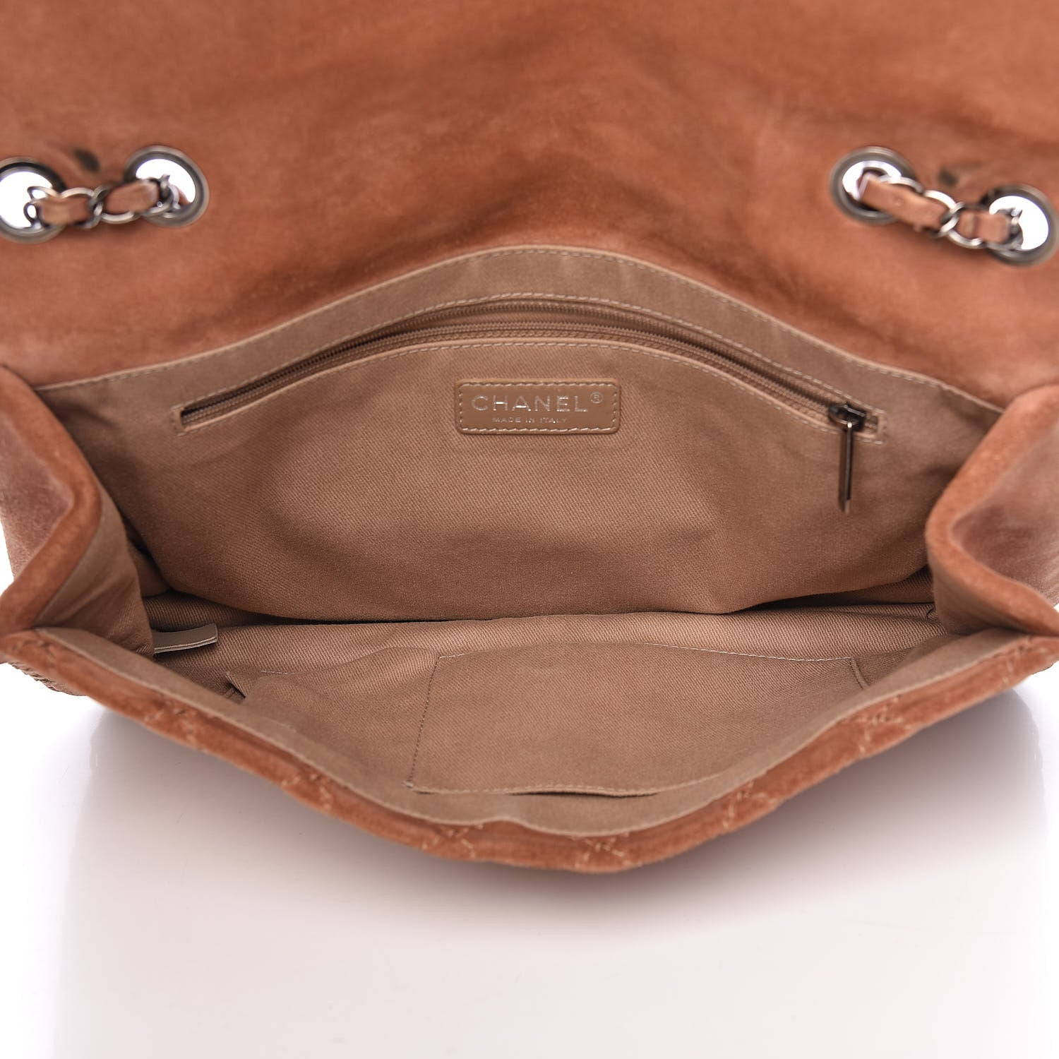 Chanel Suede Calfskin Stitch Flap Light Brown 5 of 25