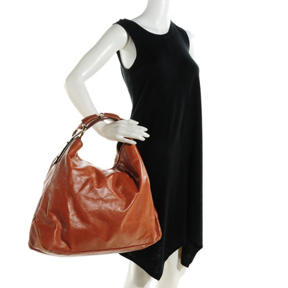 Gucci Calfskin Large Horsebit Chain Hobo Brown 4 of 11