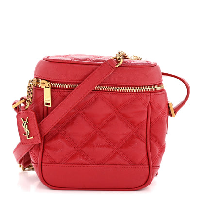Saint Laurent Grain de Poudre Quilted 80's Vanity Bag Rouge Eros 1 of 12
