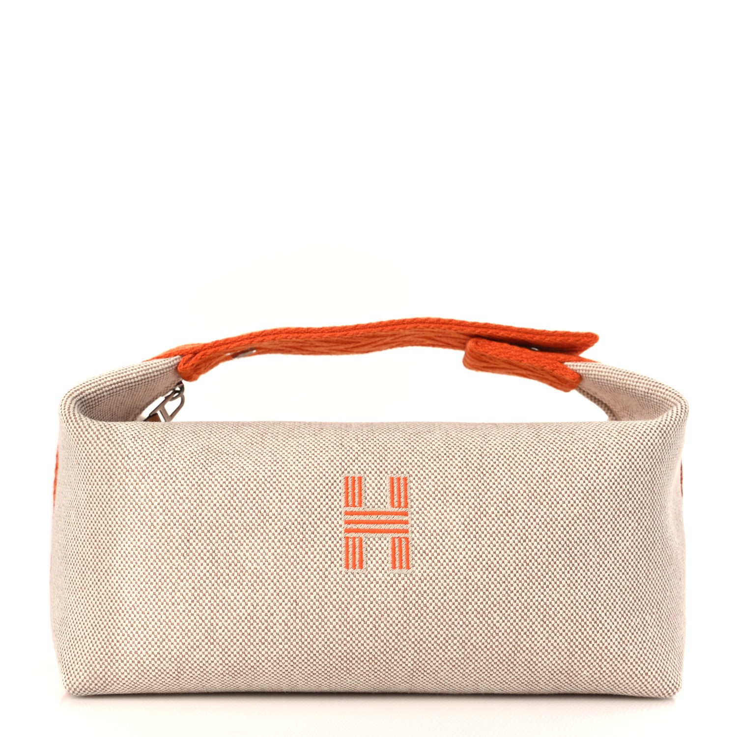 Hermes Canvas Small Bride-A-Brac Pouch Natural Orange 1 of 10