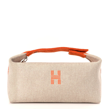 Hermes Canvas Small Bride-A-Brac Pouch Natural Orange 1 of 10