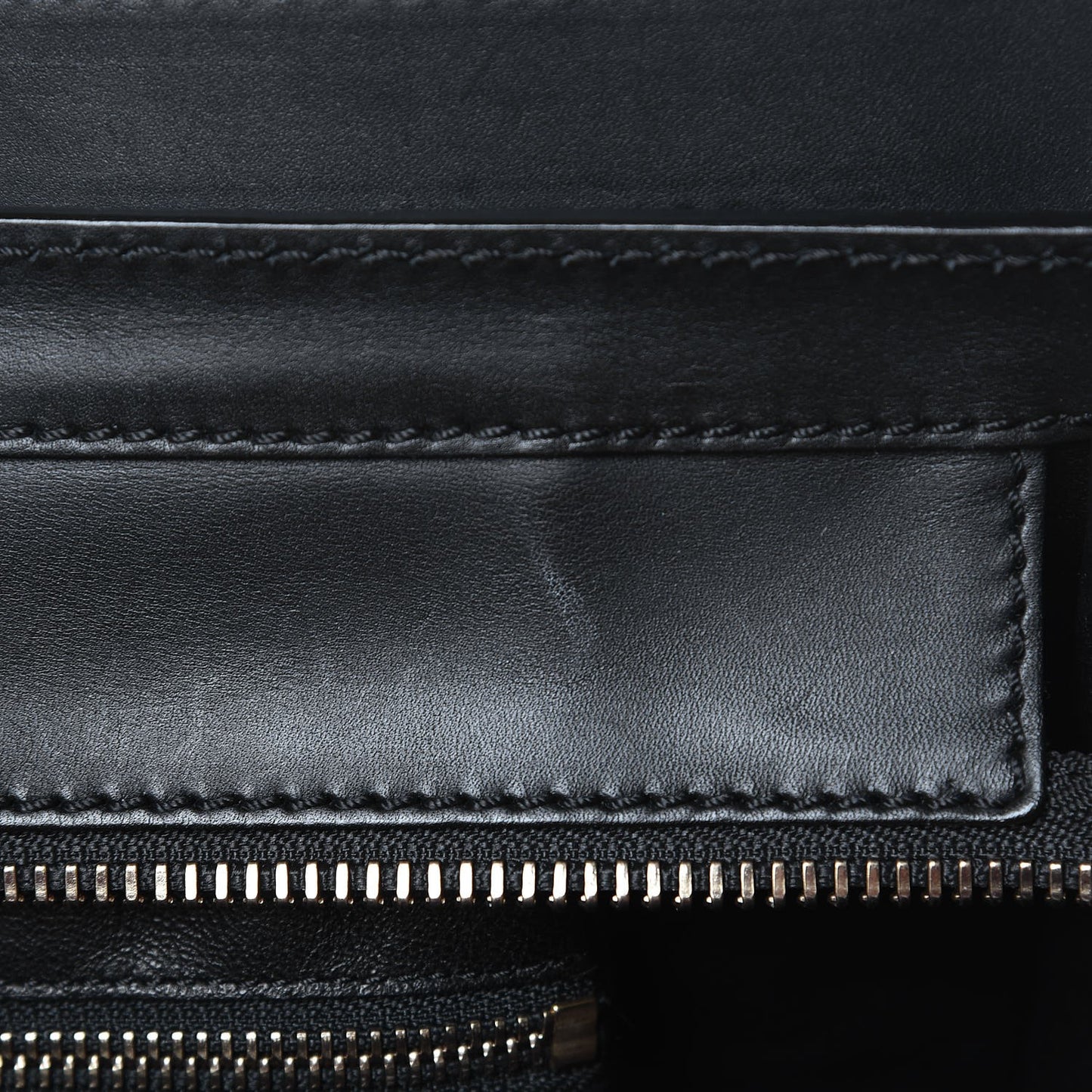Calfskin Shrunken Lambskin Micro Tri-Color Luggage Black Brown White