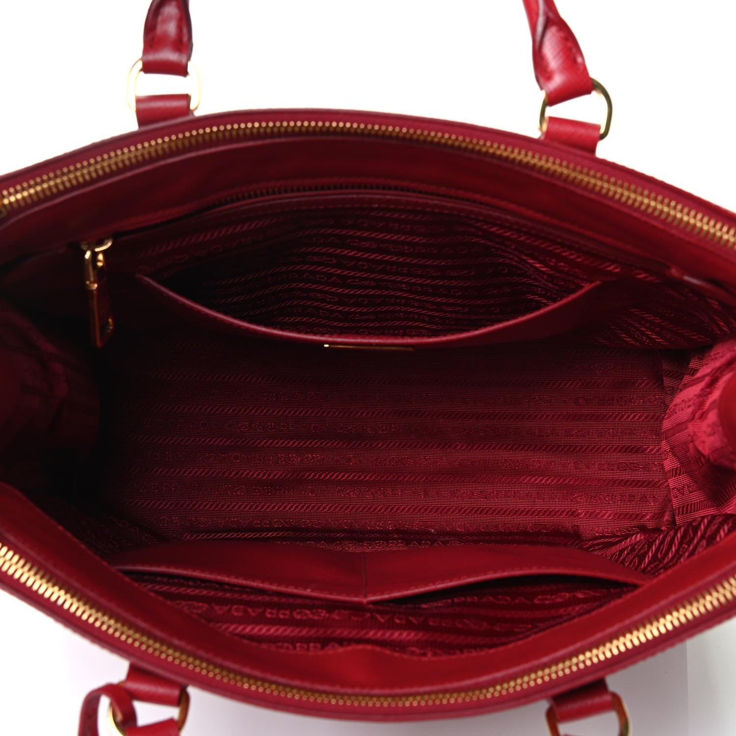 Prada Saffiano Medium Galleria Double Zip Tote Fuoco 4 of 4