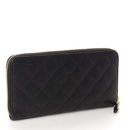 Chanel Caviar Quilted Large Gusset Zip Around Wallet Black 3 of 8