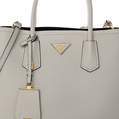 Prada Saffiano Cuir Medium Double Handle Bag Talco 7 of 10