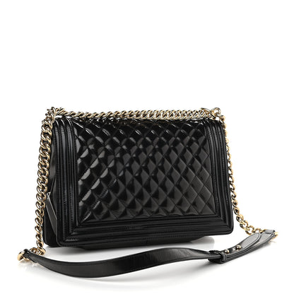 Chanel Iridescent Glazed Calfskin Quilted New Medium Boy Flap Black 3 of 13
