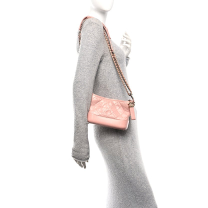 Chanel Aged Calfskin Quilted Small Gabrielle Hobo Pink 2 of 10