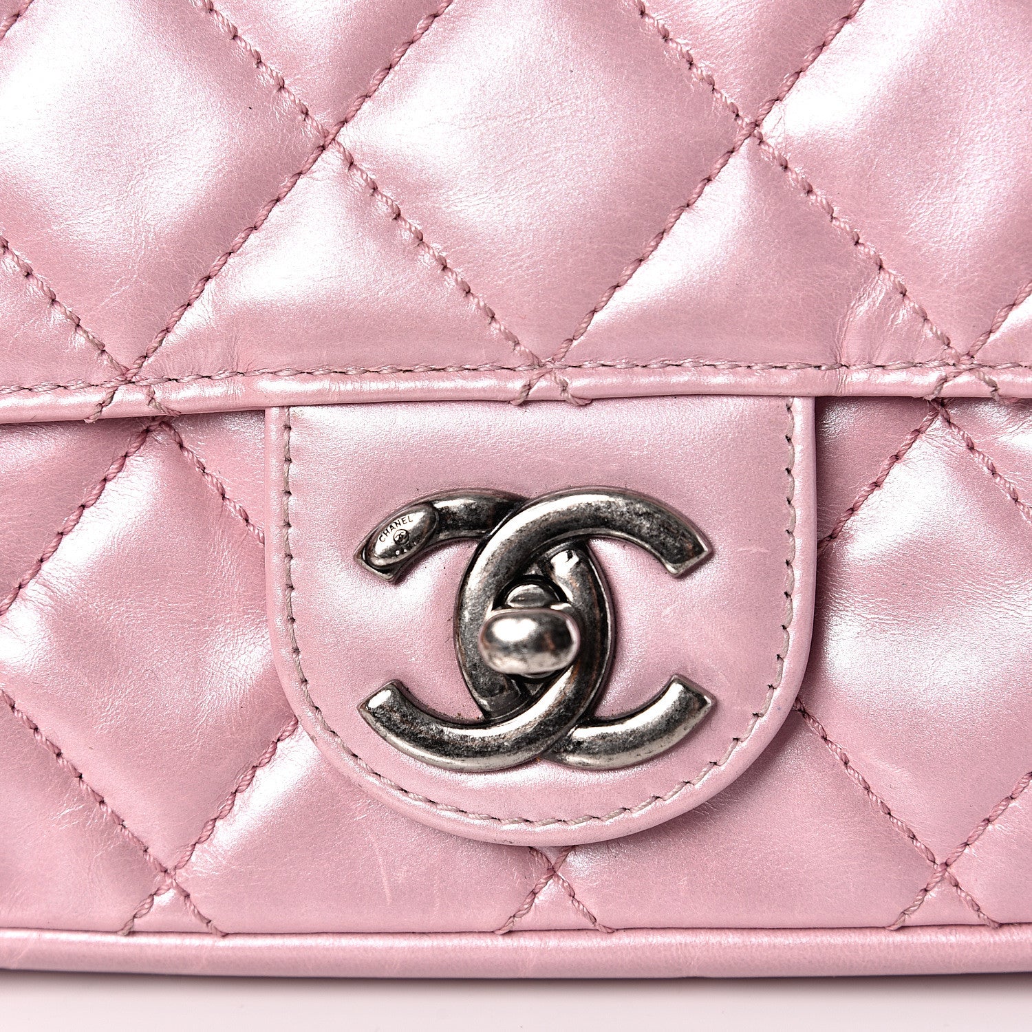 Chanel Glazed Calfskin Quilted Mini Coco Pleats Flap Pink 7 of 10