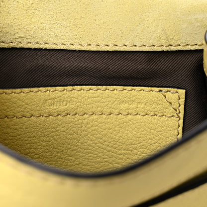 Chloe Suede Calfskin Braided Mini Marcie Round Crossbody Bag Yellow 7 of 16