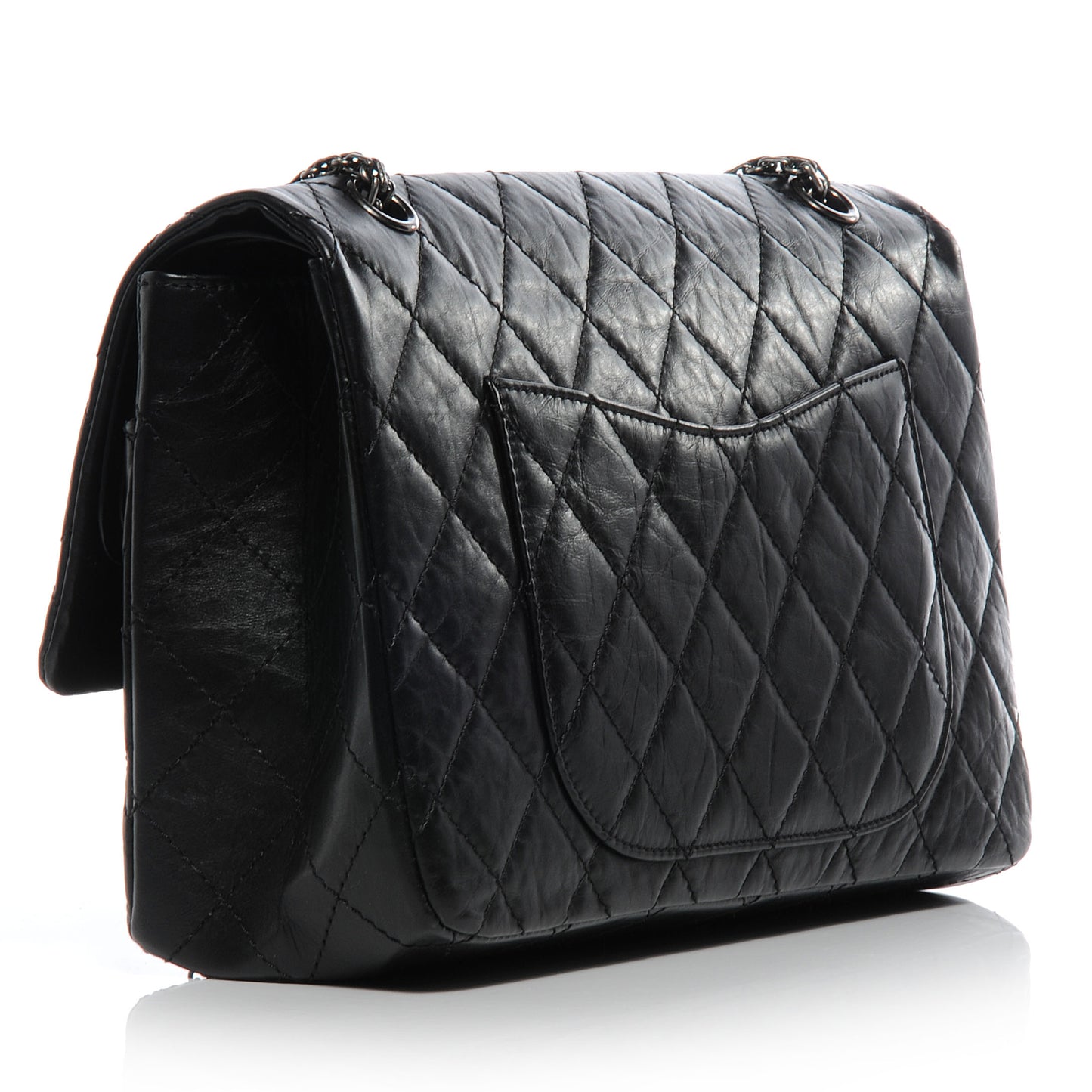 Aged Calfskin Quilted 2.55 Reissue 227 Flap Black