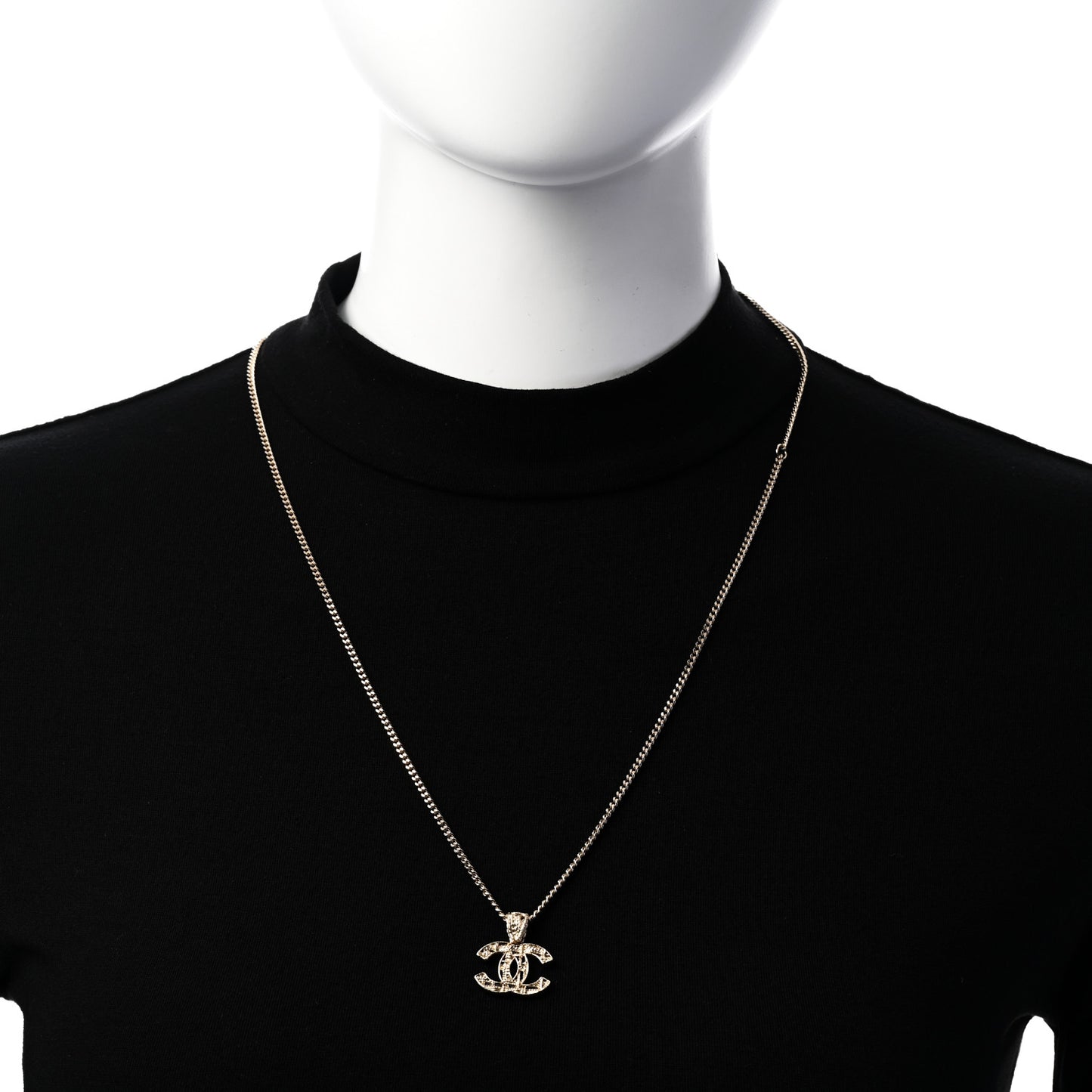 Tweed Effect CC Necklace Gold