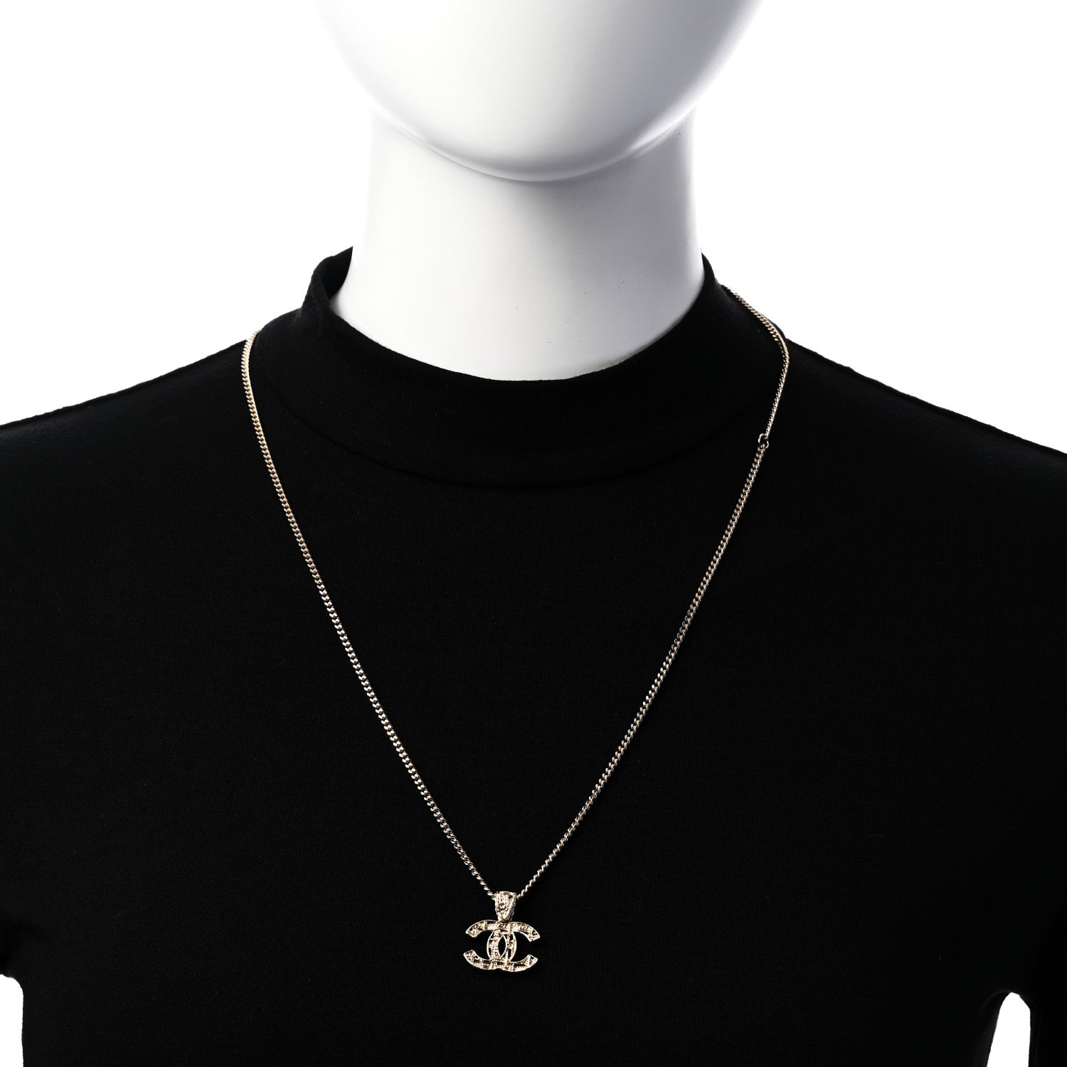 Chanel Tweed Effect CC Necklace Gold 2 of 6