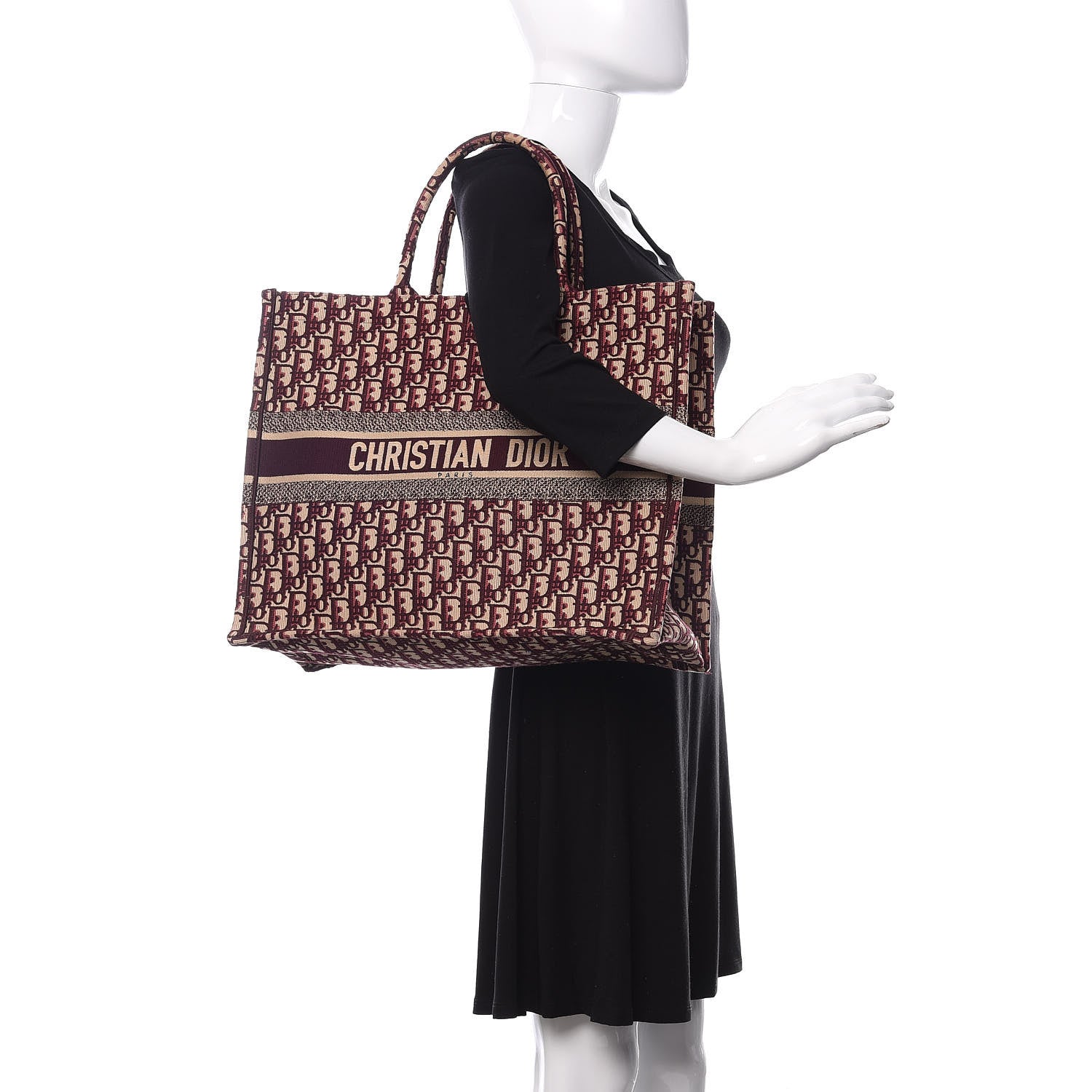 Christian Dior Oblique Large Book Tote Burgundy Multicolor 2 of 9