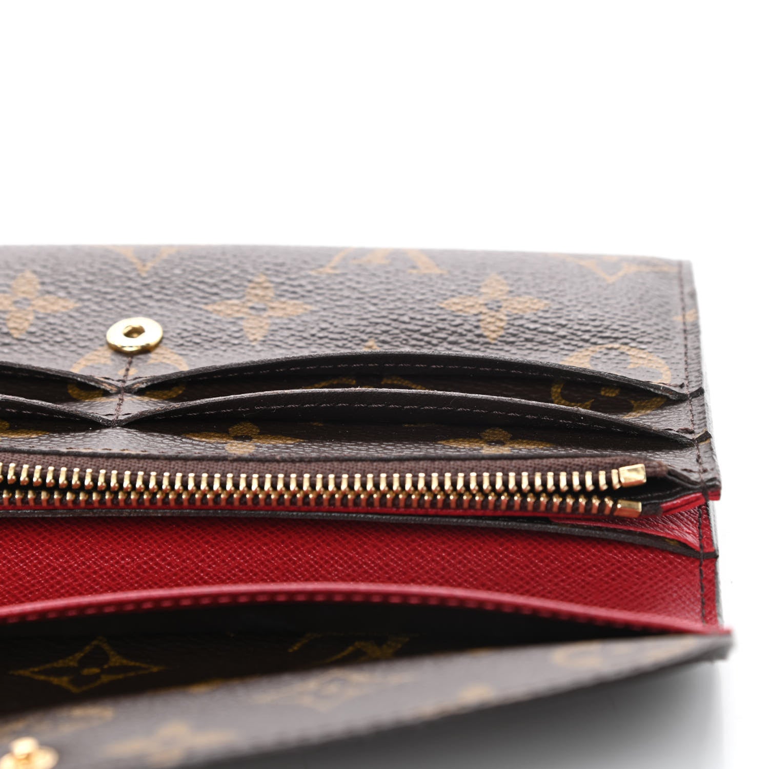 Louis Vuitton Monogram Emilie Wallet Red 9 of 11