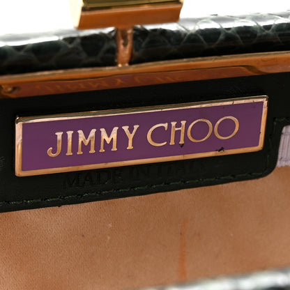 Jimmy Choo Elaphe Snakeskin Small Knotted Tube Evening Clutch Green 6 of 8