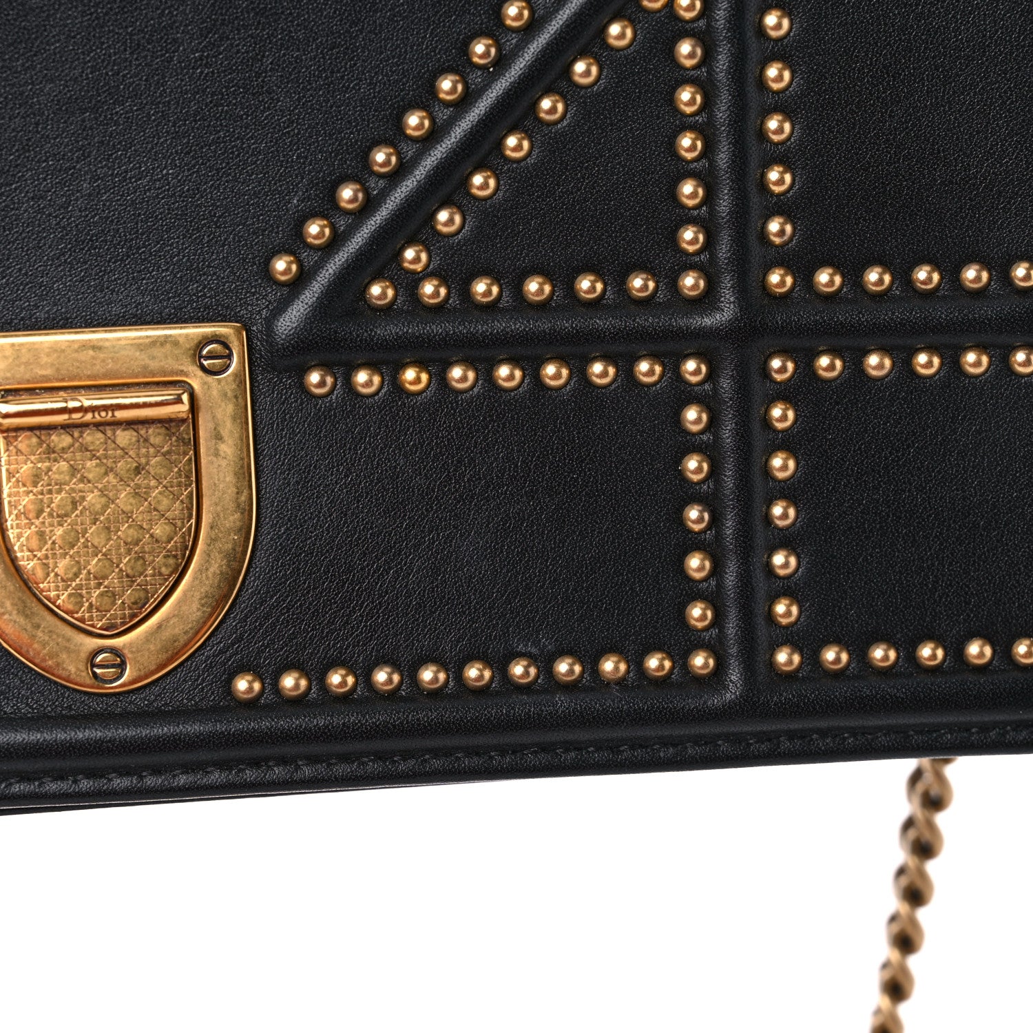 Christian Dior Lambskin Studded Micro Diorama Flap Bag Black 18 of 18