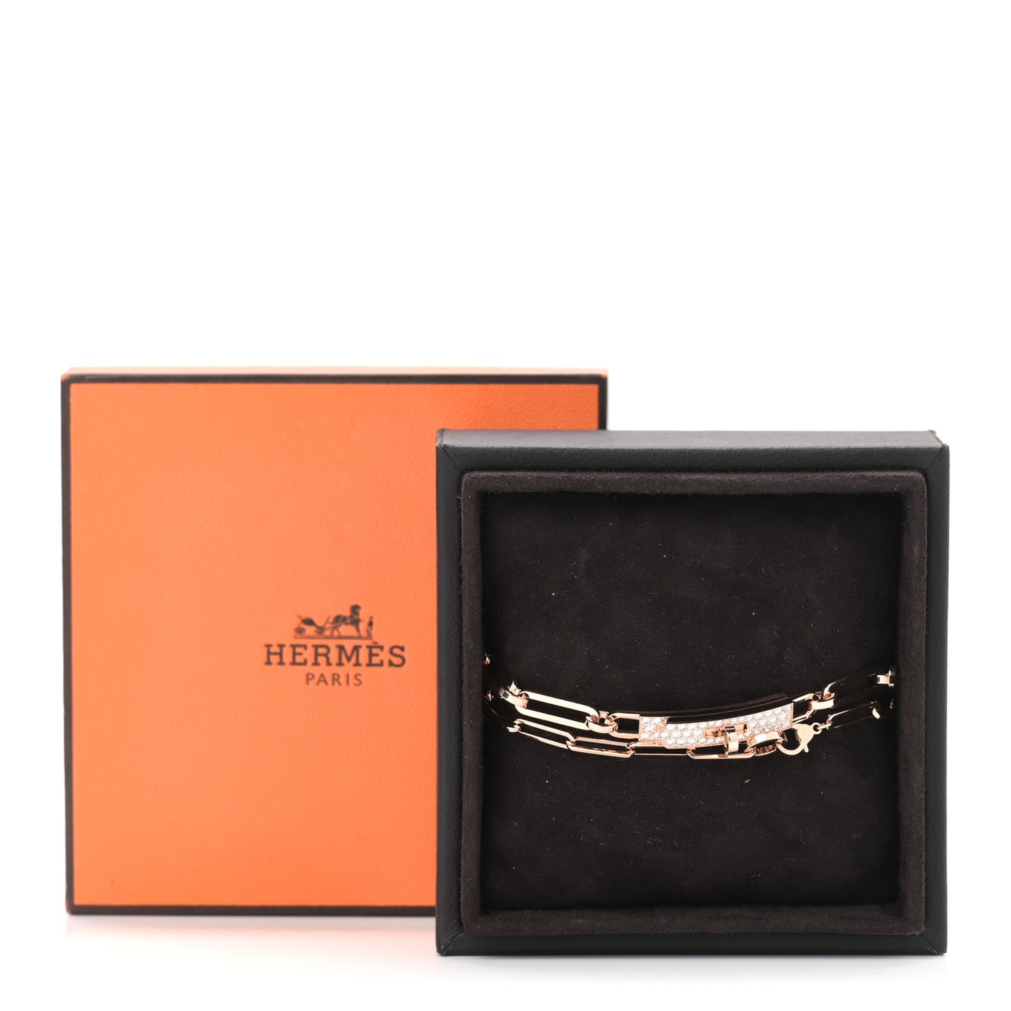 18K Rose Gold Diamond Pave Kelly Chaine Choker Necklace