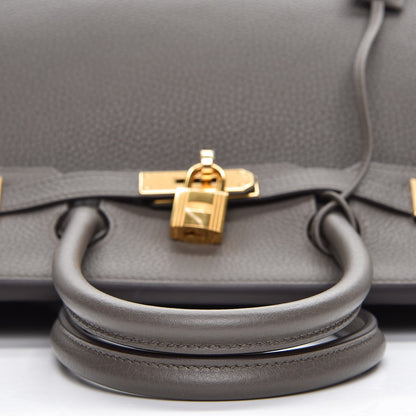 Hermes Taurillon Clemence Birkin 30 Etain 22 of 34