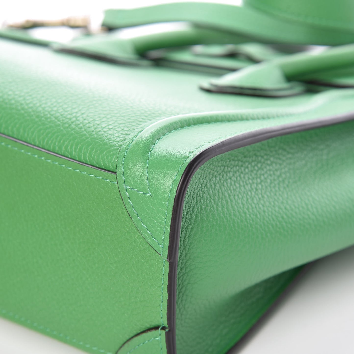 Drummed Calfskin Nano Luggage Mint