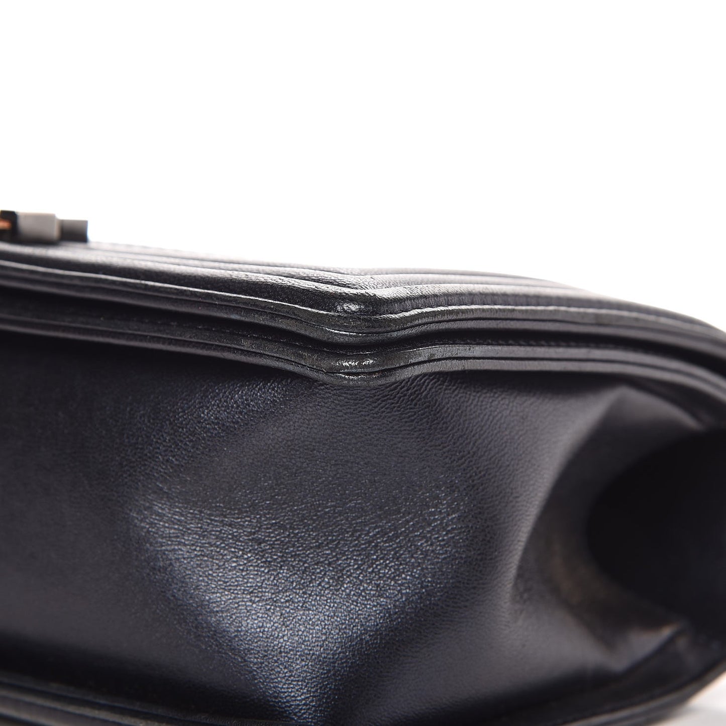 Lambskin Embossed Medium Boy Cube Flap Navy