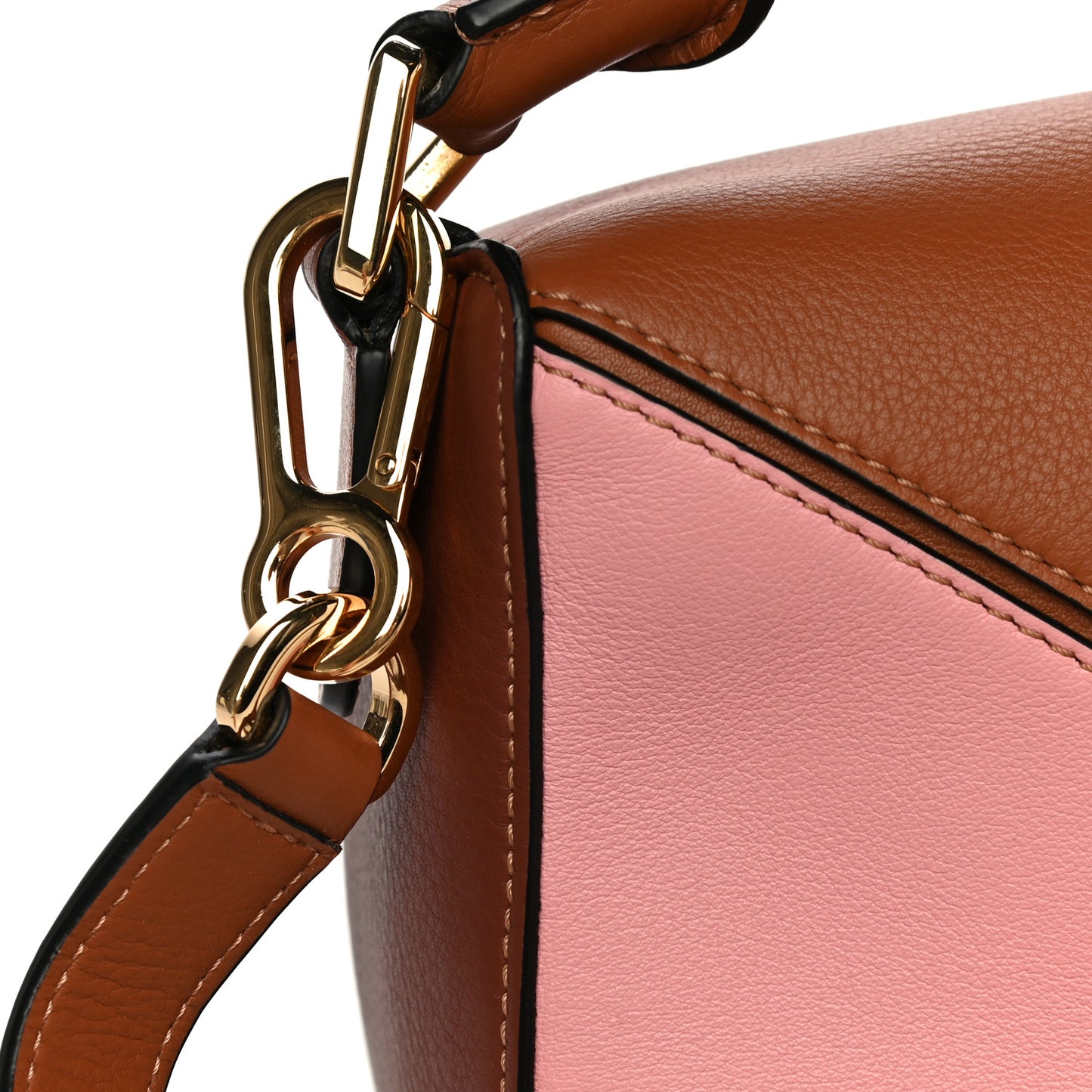 Calfskin Small Puzzle Bag Tan Medium Pink