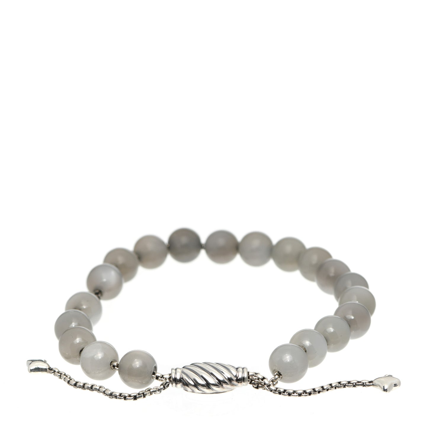 Sterling Silver Gray Moonstone 8mm Spiritual Beads Bracelet