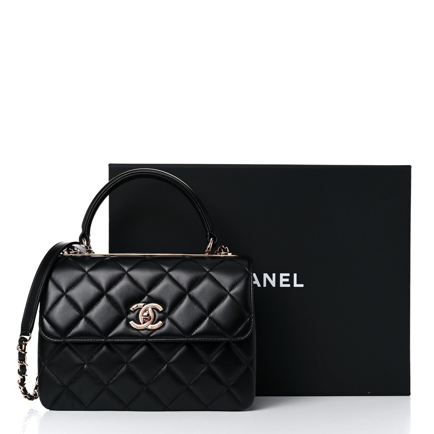 Chanel Lambskin Quilted Small Trendy CC Dual Handle Flap Bag Black 11 of 11