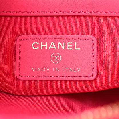 Chanel Patent Calfskin Quilted Medium Cosmetic Case Pink 6 of 7