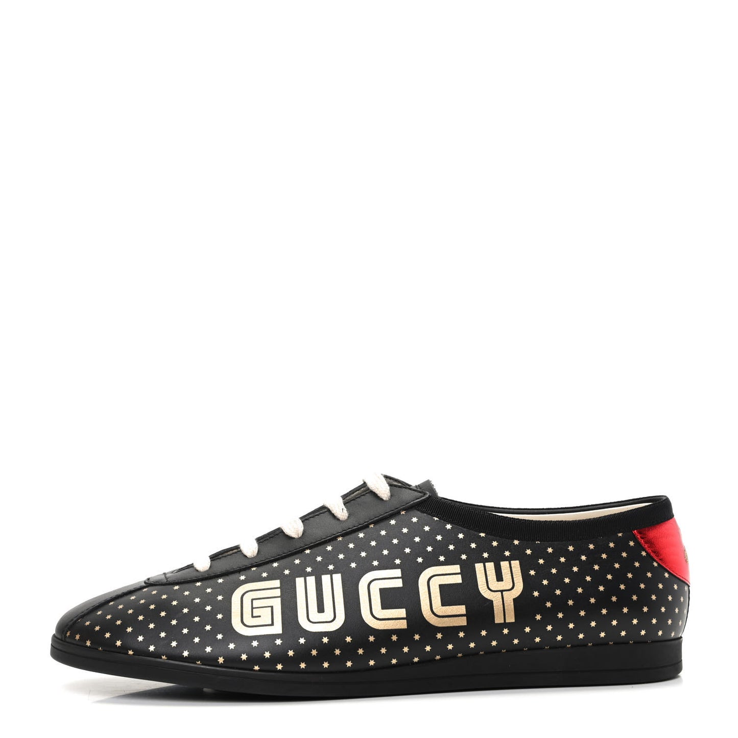 X SEGA Calfskin GUCCY Stars Mens Falacer Sneakers 9 Black