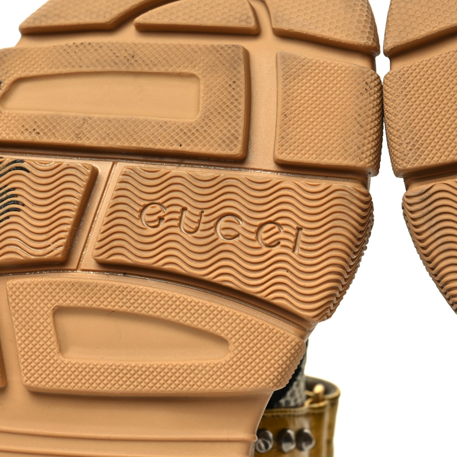 Gucci Silk Calfskin Mesh Crystal Embellished Studded Womens Aguru Sandals 36 Gold 6 of 9