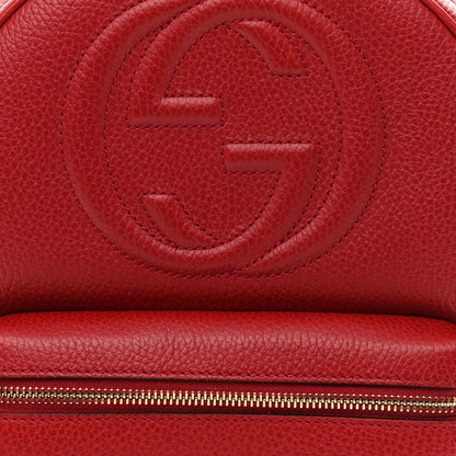 Gucci Pebbled Calfskin Soho Chain Backpack Hibiscus Red 9 of 9