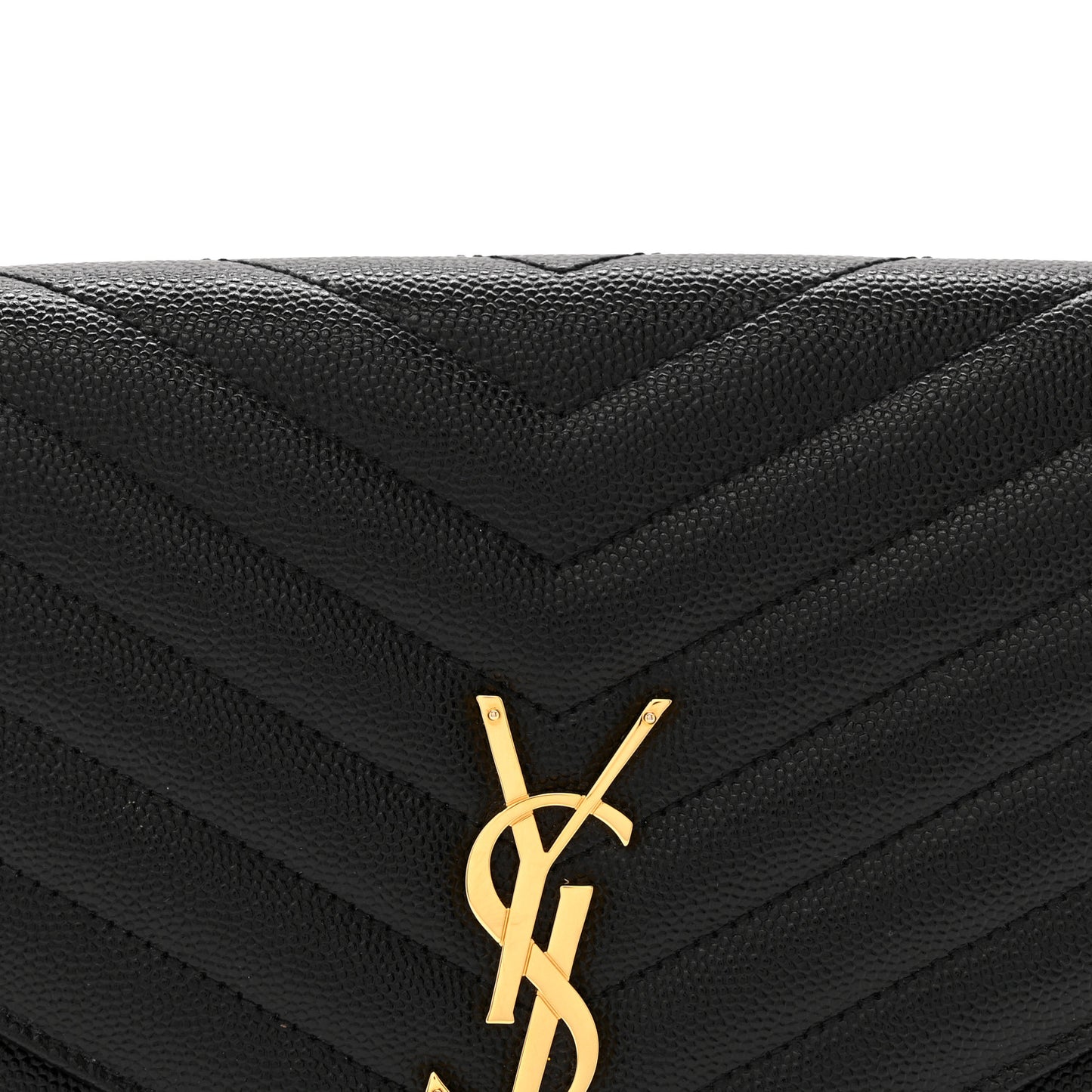 Grain De Poudre Matelasse Chevron Monogram Envelope Clutch Black