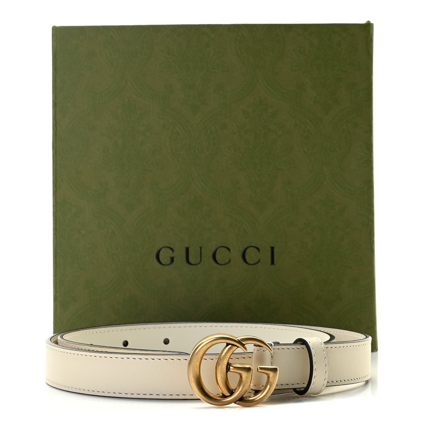 Gucci Calfskin Double G 20mm Belt 80 32 Mystic White 4 of 4
