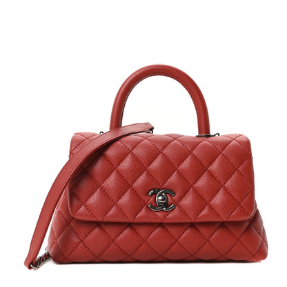 Chanel Caviar Quilted Mini Coco Handle Flap Red 1 of 10