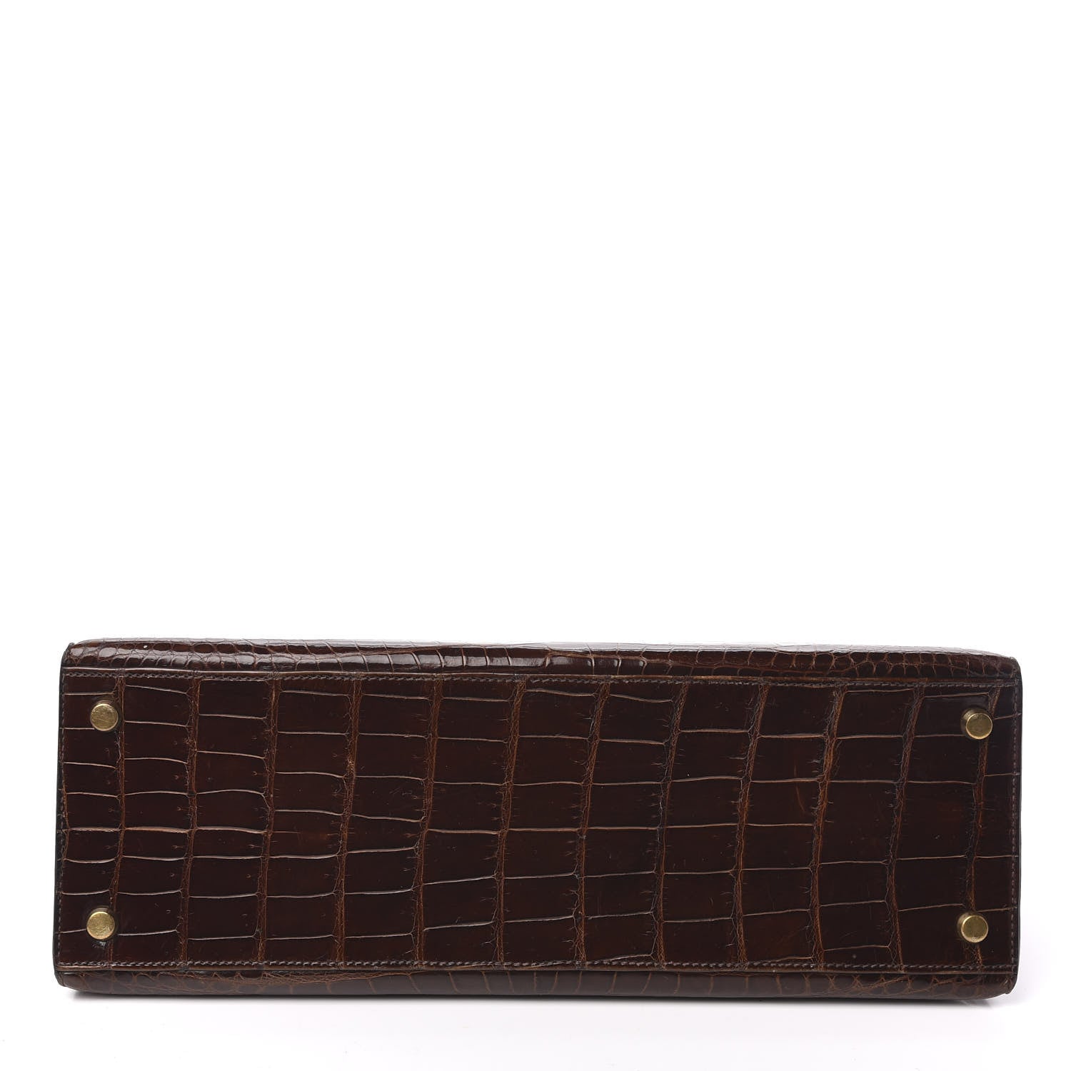 Hermes Shiny Niloticus Crocodile Kelly Sellier 32 Havane 5 of 30