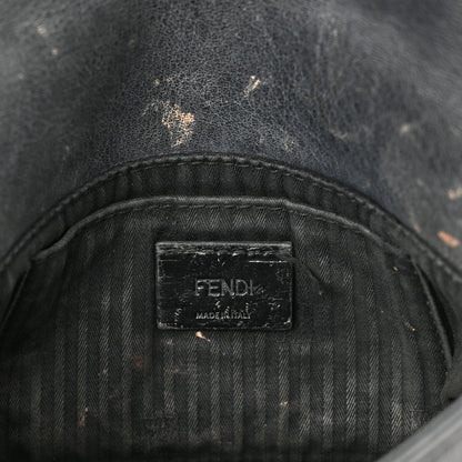 Fendi Vitello Flamingo Enamel Fendista Pouchette Crossbody Black 4 of 12