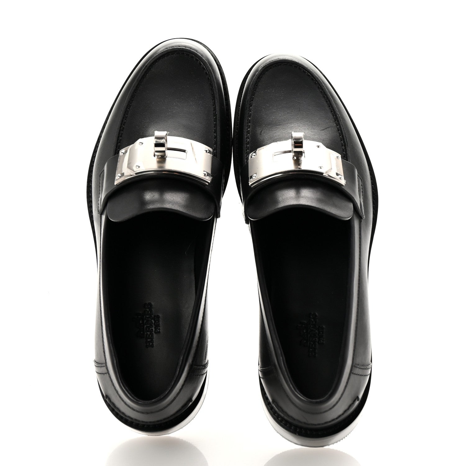 Hermes Calfskin Womens Hot Loafer 38 Black 2 of 9